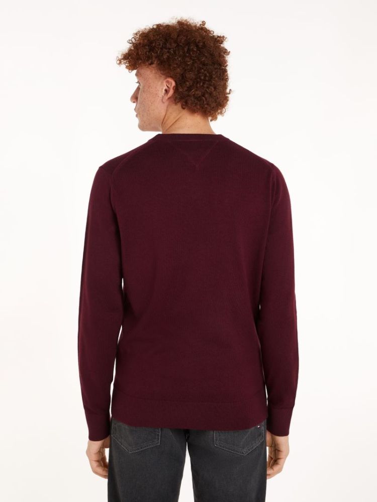 H PIMA ORG CTN CASHMERE PULL VLP BURGUNDY