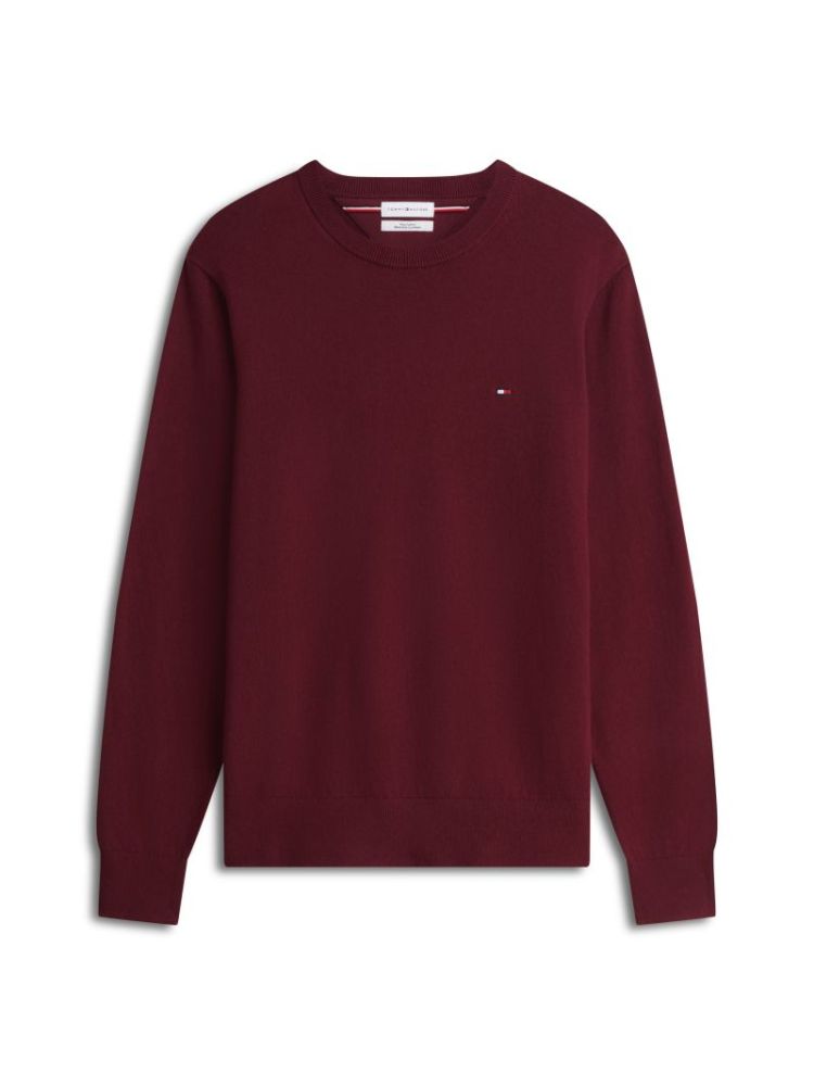 H PIMA ORG CTN CASHMERE PULL VLP BURGUNDY