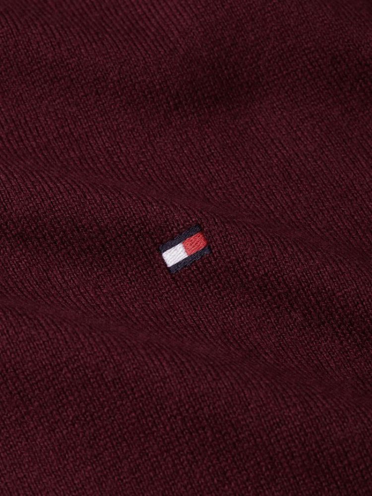 H PIMA ORG CTN CASHMERE PULL VLP BURGUNDY