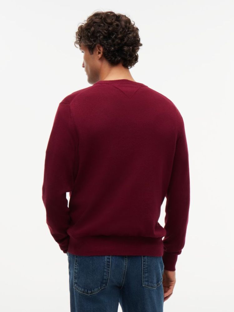 H PIMA ORG CTN CASHMERE PULL VLP BURGUNDY