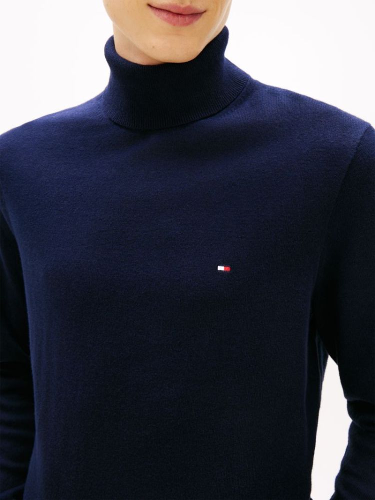 H PIMA ORG CTN CASHMERE PULL DW5 NAVY BLUE