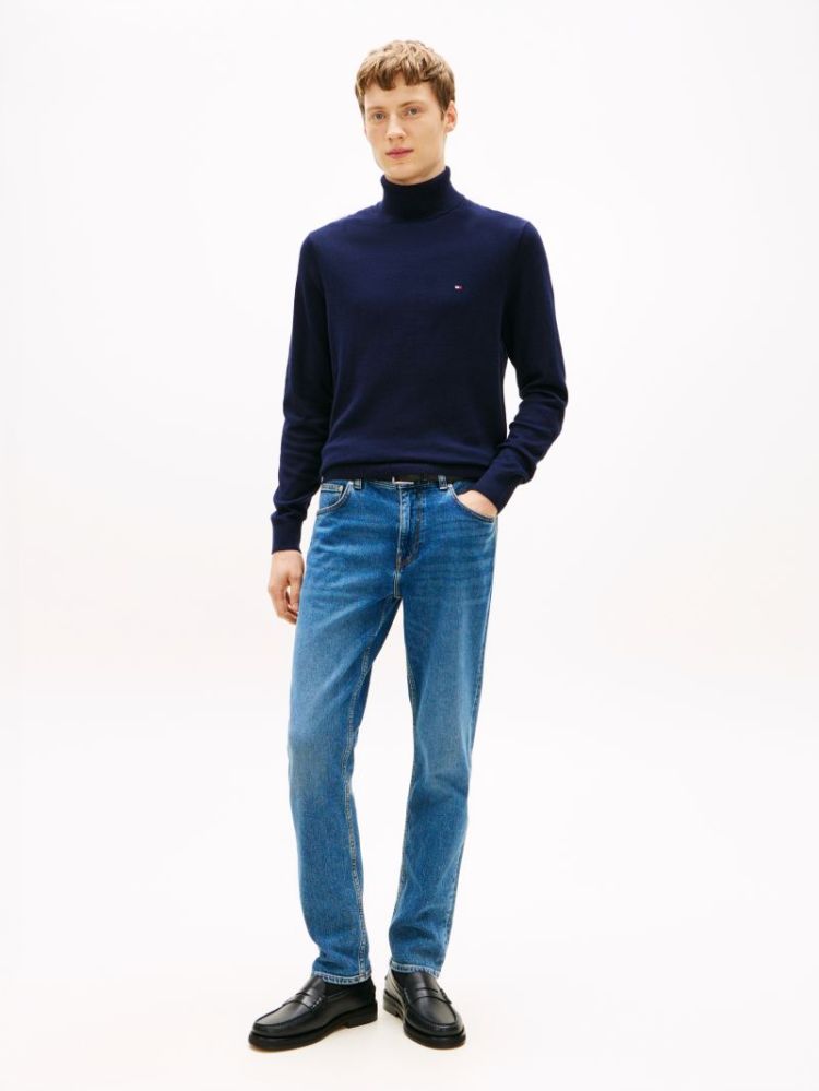 H PIMA ORG CTN CASHMERE PULL DW5 NAVY BLUE