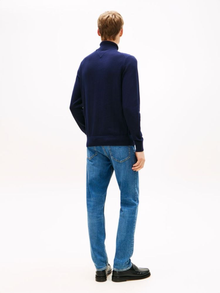 H PIMA ORG CTN CASHMERE PULL DW5 NAVY BLUE