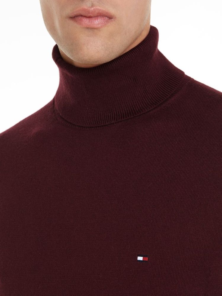 H PIMA ORG CTN CASHMERE PULL VLP BURGUNDY