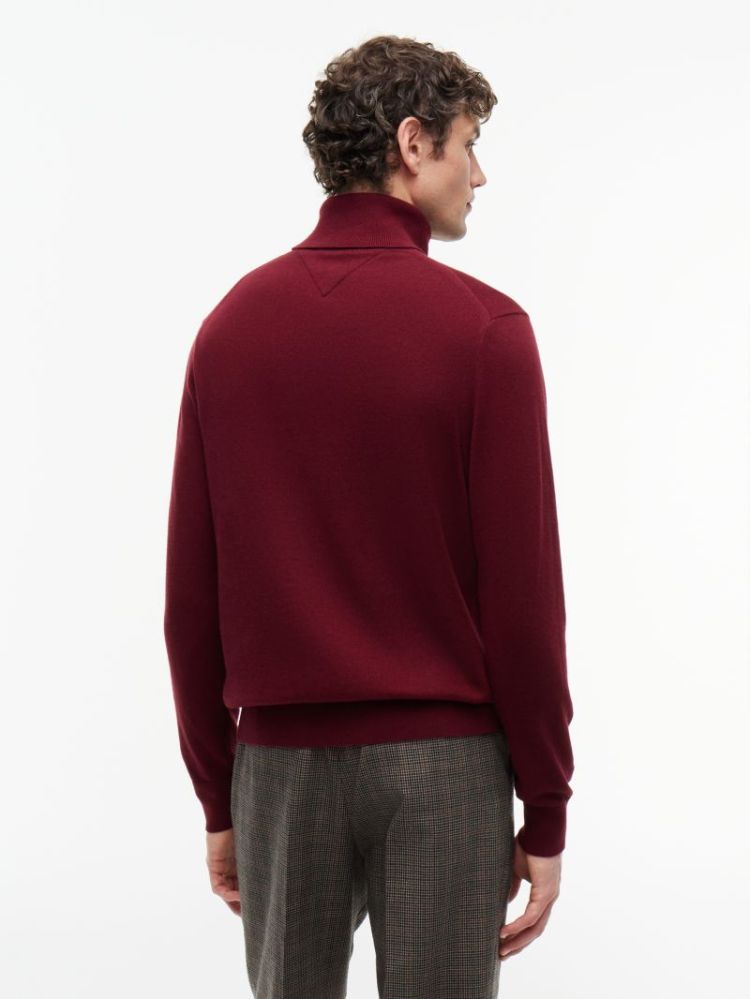 H PIMA ORG CTN CASHMERE PULL VLP BURGUNDY