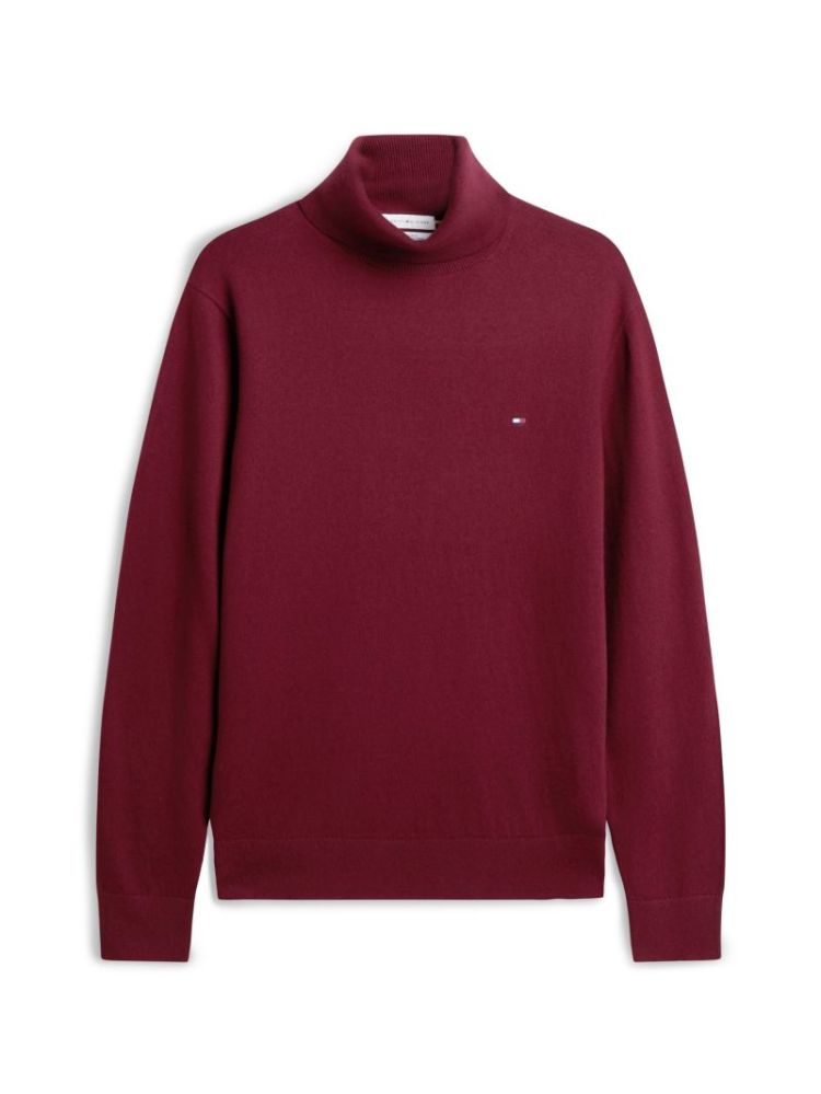 H PIMA ORG CTN CASHMERE PULL VLP BURGUNDY