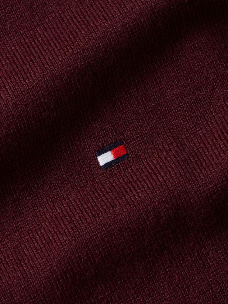 H PIMA ORG CTN CASHMERE PULL VLP BURGUNDY