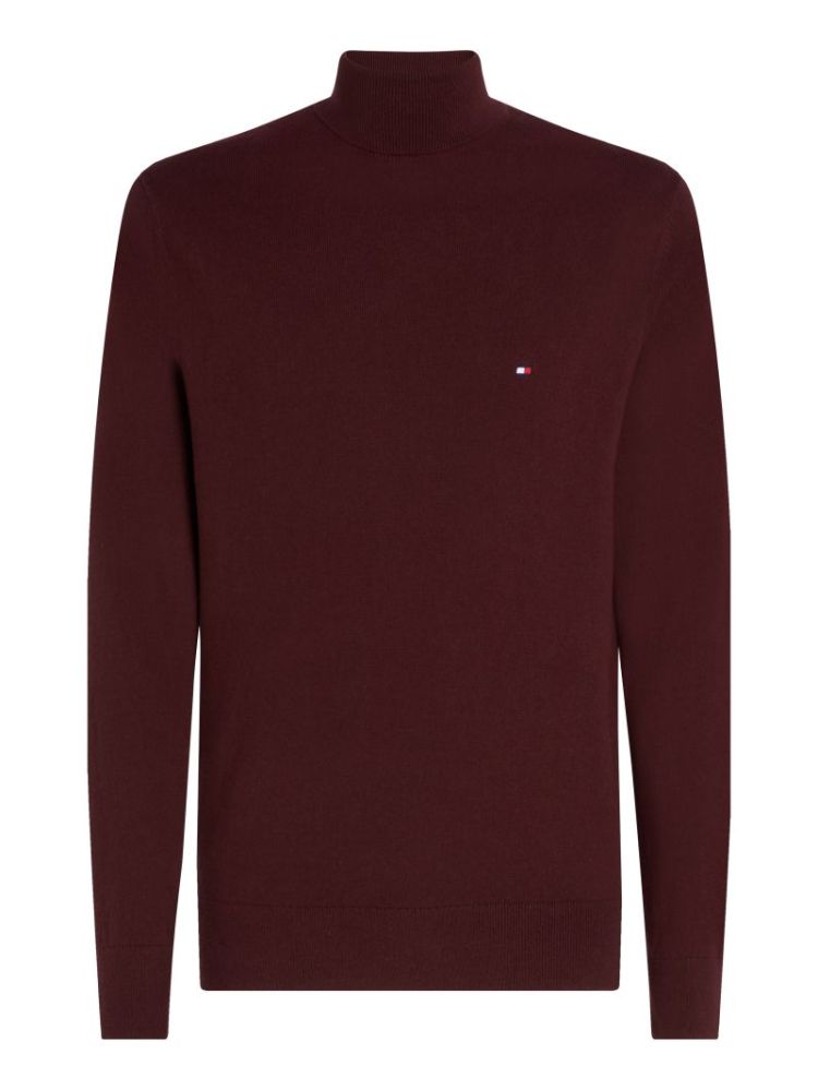 H PIMA ORG CTN CASHMERE PULL VLP BURGUNDY