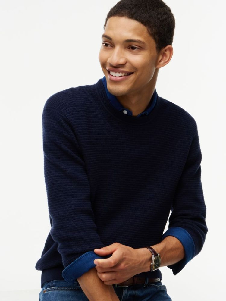 H PIMA CTN CASH STRUCT PULL DW5 NAVY BLUE