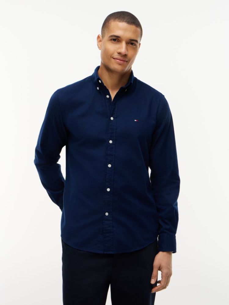 H FELX FLANNEL SOLID RF HEMD DCC CARBON NAVY