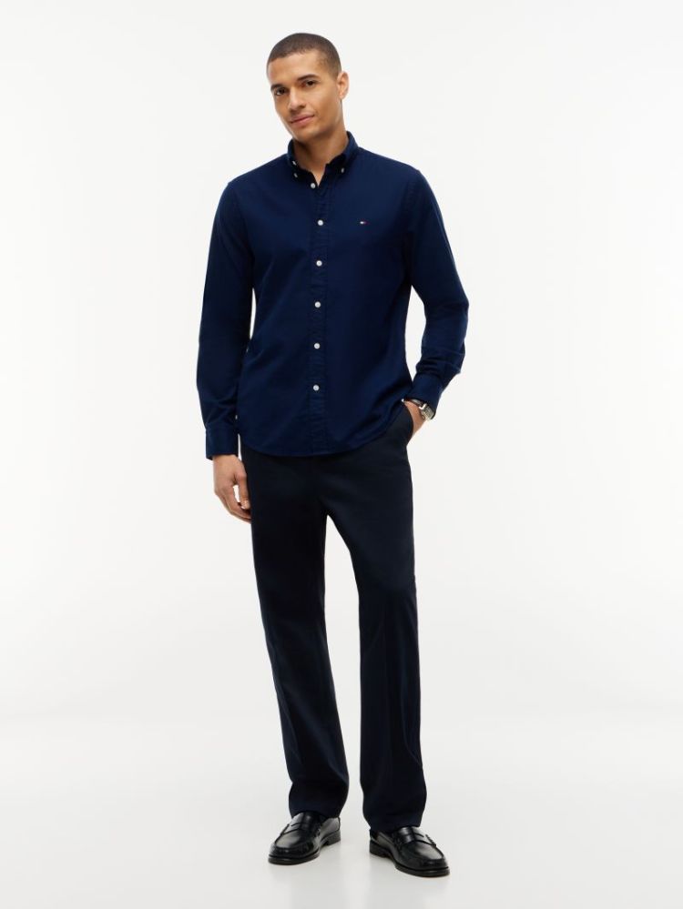 H FELX FLANNEL SOLID RF HEMD DCC CARBON NAVY