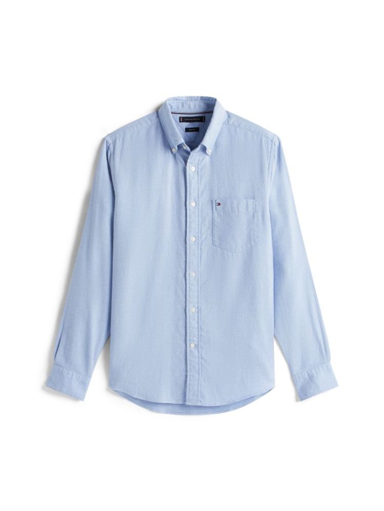 H FLANNEL DOBBY RF HEMD C1O BREEZY BLUE