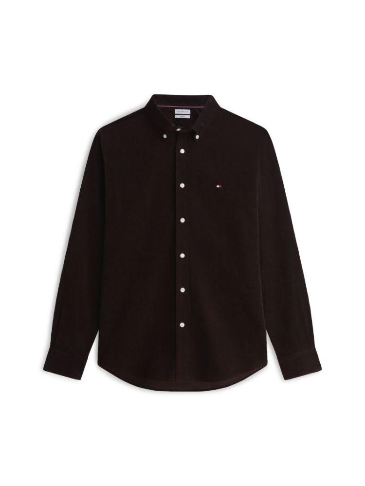 H SOLID CORDUROY RF HEMD HJT CHOCOLATE