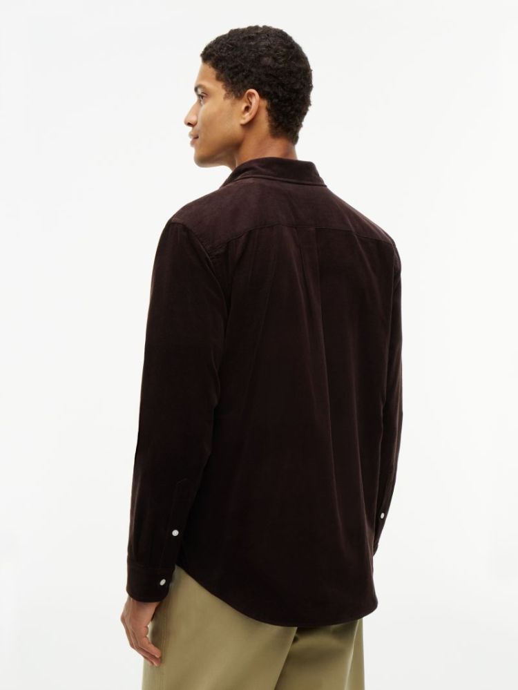 H SOLID CORDUROY RF HEMD HJT CHOCOLATE
