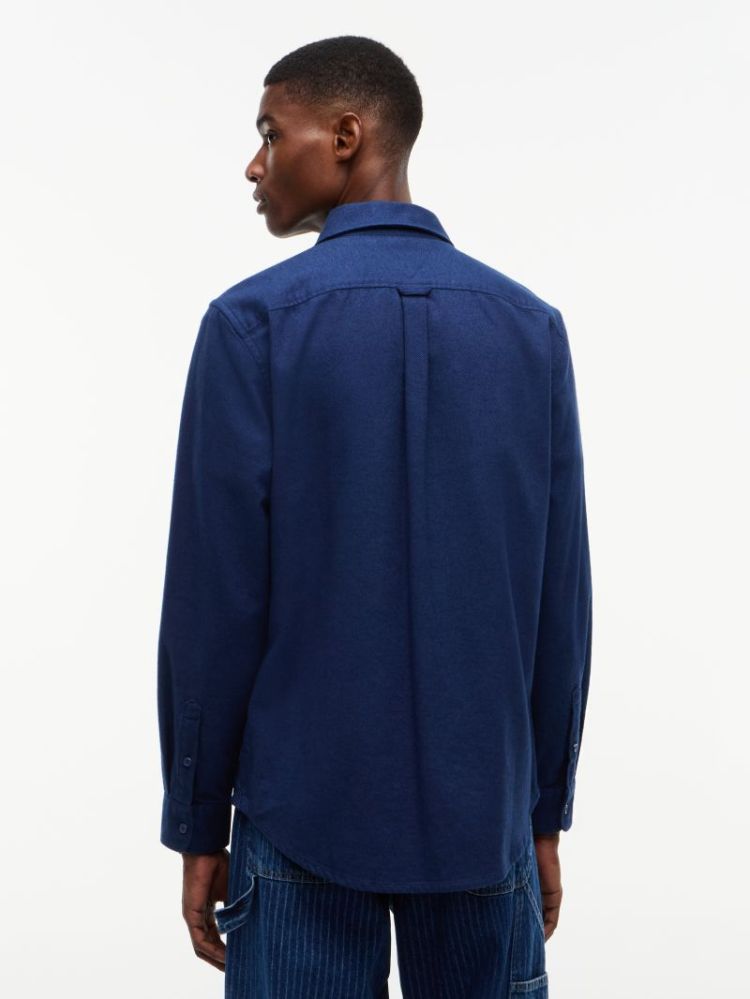 H TJM REG FLANNET HEMD EXT DB7 BASIC NAVY