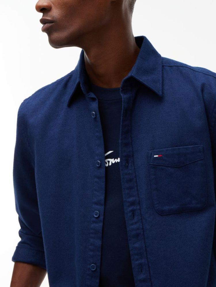 H TJM REG FLANNET HEMD EXT DB7 BASIC NAVY