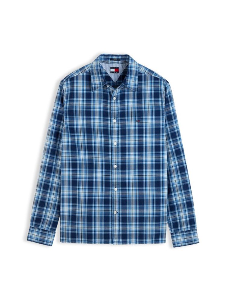H TJM REG DOBBY CHECK HEMD OYM BASIC NAVY 