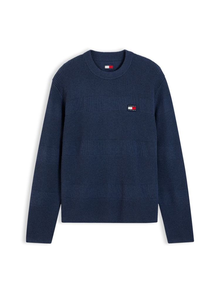 H TJM REG TEXTURED SWEATER EXT D1B BASIC NAVY 