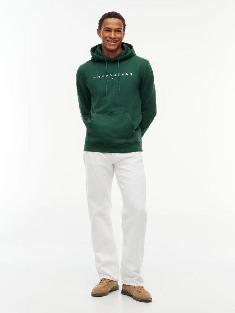 H TJM REG LINEAR LOGO HOODIE MBM VELVET GREE