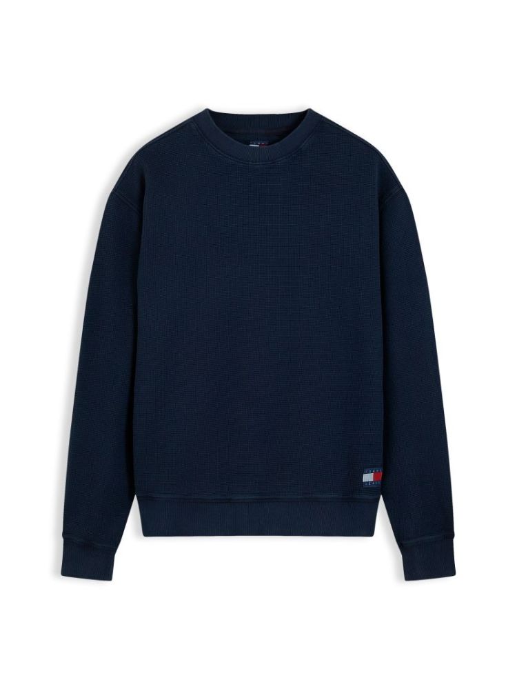 H TJM RLX WASHED WAFFLE PULL C1G DARK BLUE
