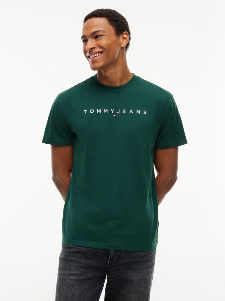 H TJM REG LINEAR LOGO T-SHIRT MBM VELVET GREE