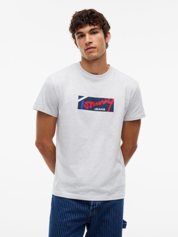 H TJM REG SIGNATURE T-SHIRT PO8 ICE GREUY H