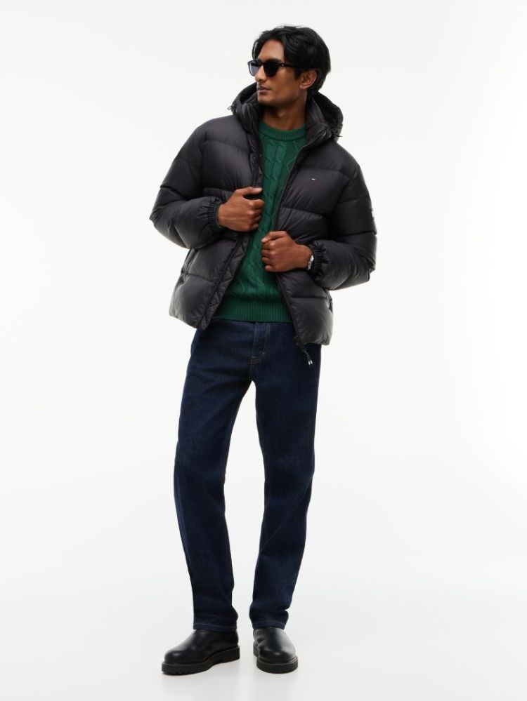 H TJM ESSENT DOWN JACKET EXT BDS BLACK