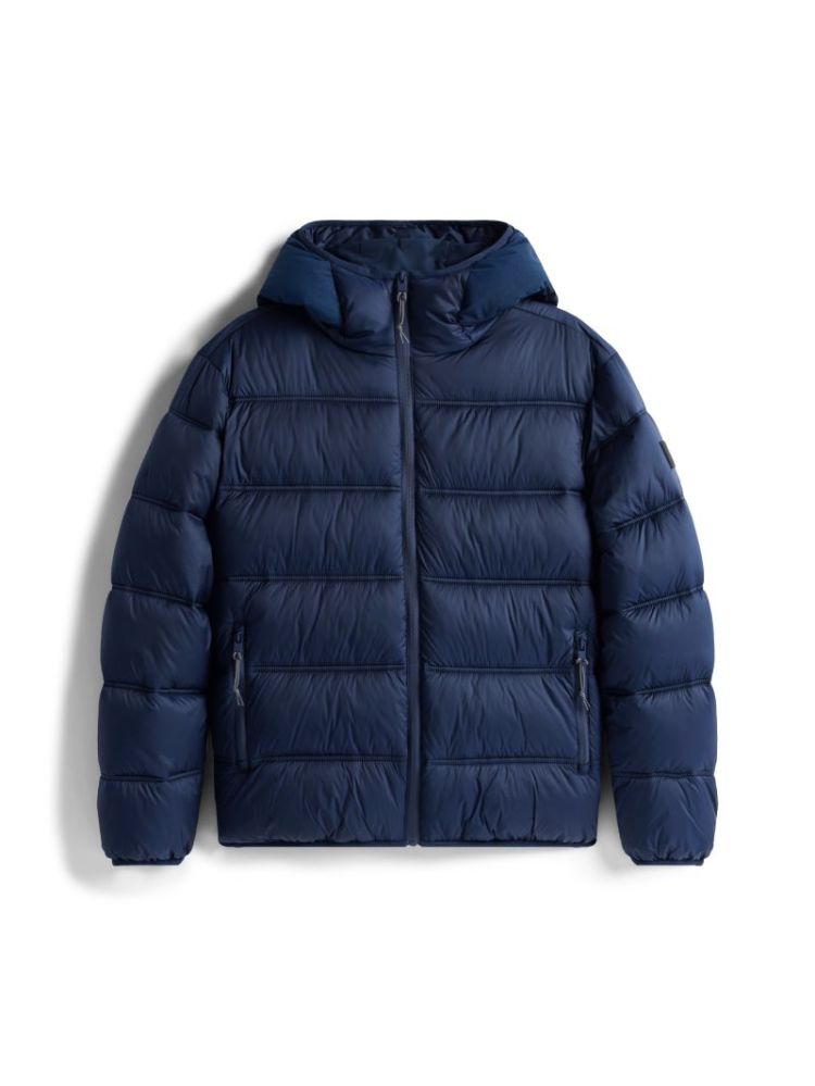 H TJM HOODED LOGO JACKET EXT C1G DARK BLUE