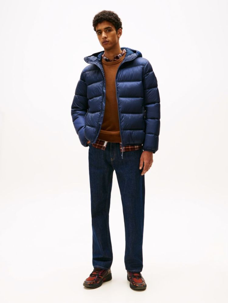 H TJM HOODED LOGO JACKET EXT C1G DARK BLUE
