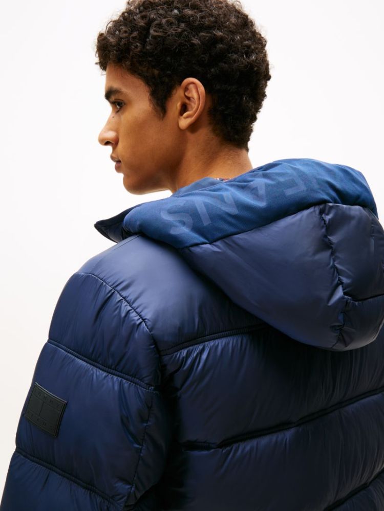 H TJM HOODED LOGO JACKET EXT C1G DARK BLUE
