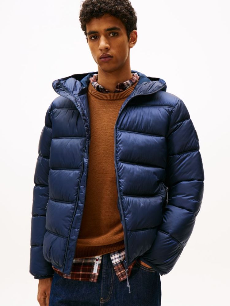 H TJM HOODED LOGO JACKET EXT C1G DARK BLUE