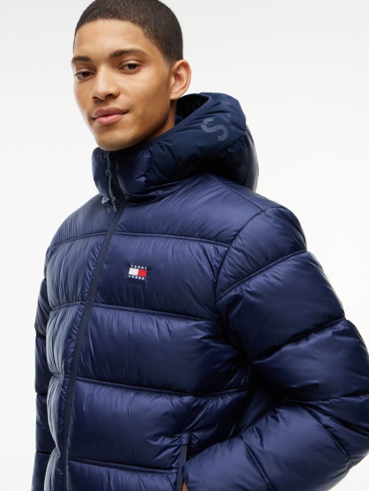 H TJM HOODED LOGO JACKET EXT C1G DARK BLUE