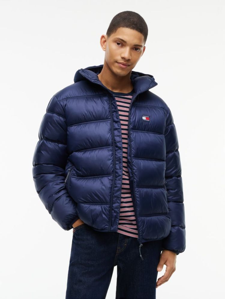 H TJM HOODED LOGO JACKET EXT C1G DARK BLUE