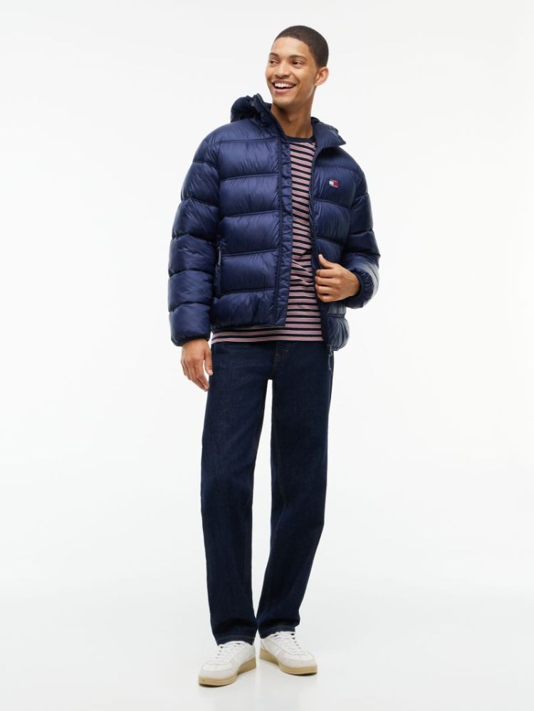 H TJM HOODED LOGO JACKET EXT C1G DARK BLUE