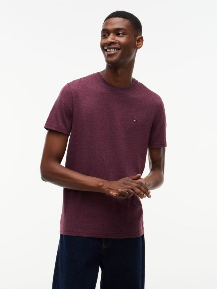 H TJM XSLIM JASPE HTR T-SHIRT V11 CALYPSO BER