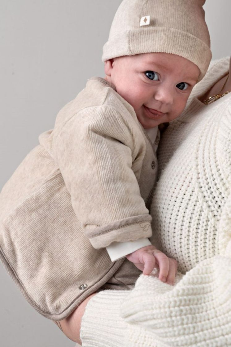 B MUTSJE VELOURS RIB THE CUDDL 730 TAUPE MELAN