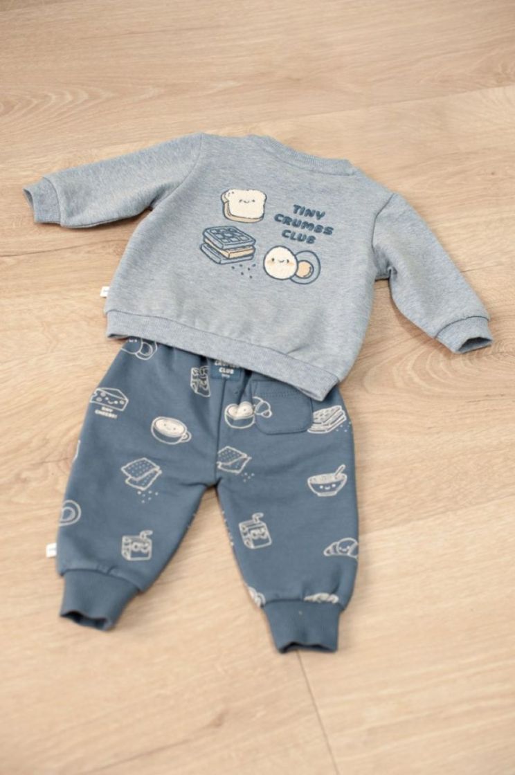 BJ SWEATER BEAKFAST BUDDY 016 BLAUW MELAN