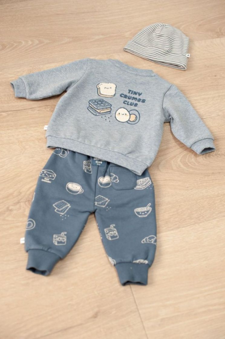 BJ SWEATER BEAKFAST BUDDY 016 BLAUW MELAN