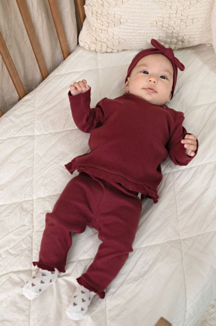 BM LEGGING POINT RIB MY LITTLE 130 BORDEAUX