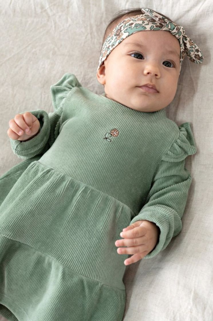 BM JURK VELOURS RIB LUCKY BLOO 335 GROEN
