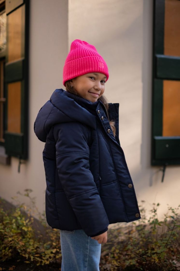 M AUKJE SH PUFFER HOODED JAS 190 NAVY