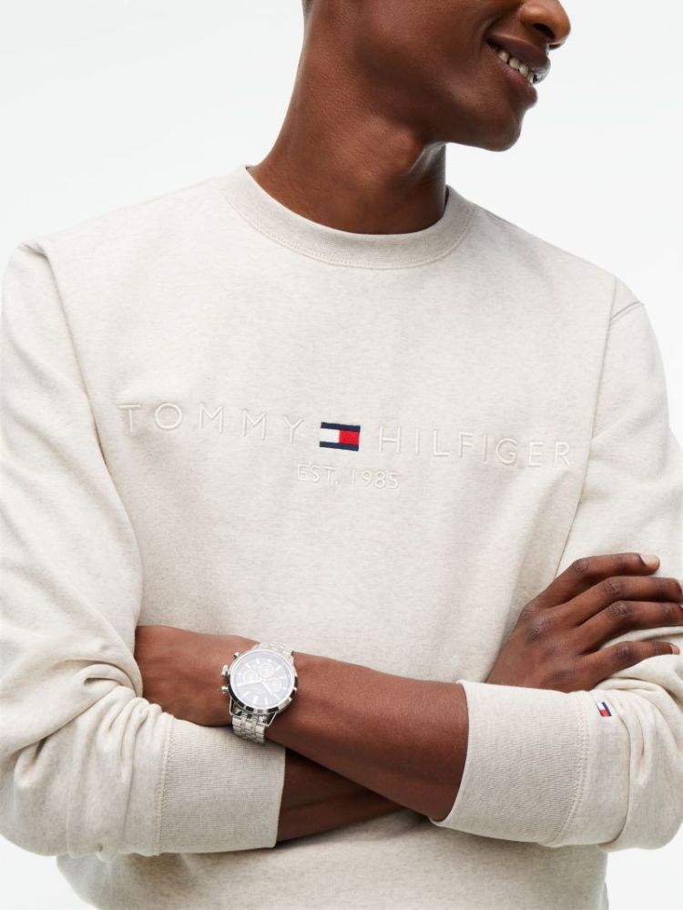 H TOMMY LOGO SWEATSHIRT OF6 HEATHERED O