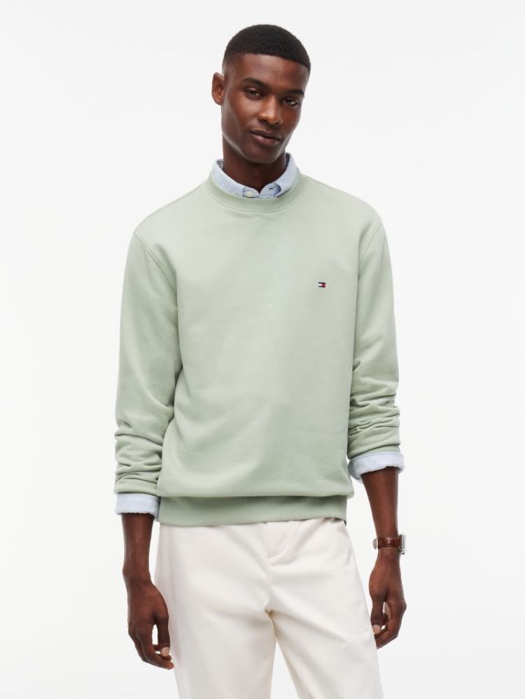 H ESSENTIAL TERRY CREWNECK L9A EARTH SAGE