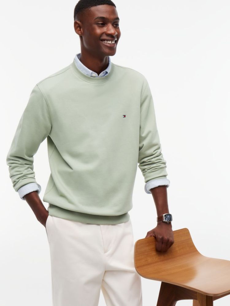 H ESSENTIAL TERRY CREWNECK L9A EARTH SAGE