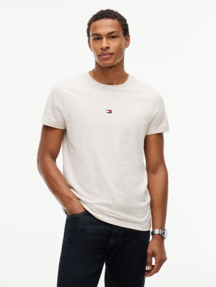 H TOMMY LOGO T-SHIRT OF6 HEATHERED O
