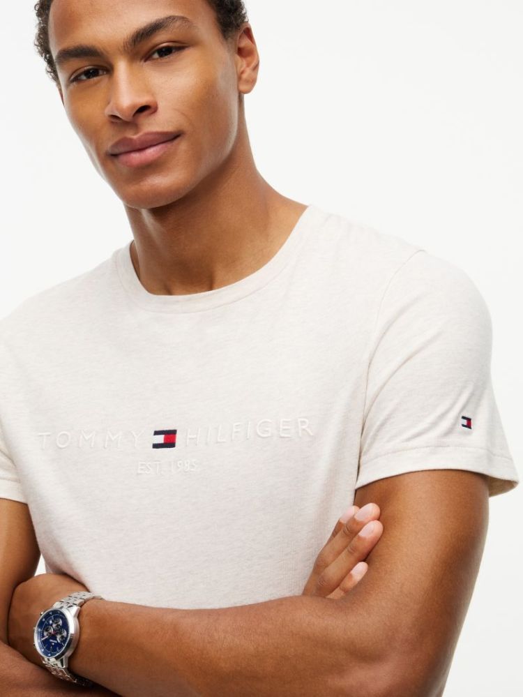 H TOMMY LOGO T-SHIRT OF6 HEATHERED O
