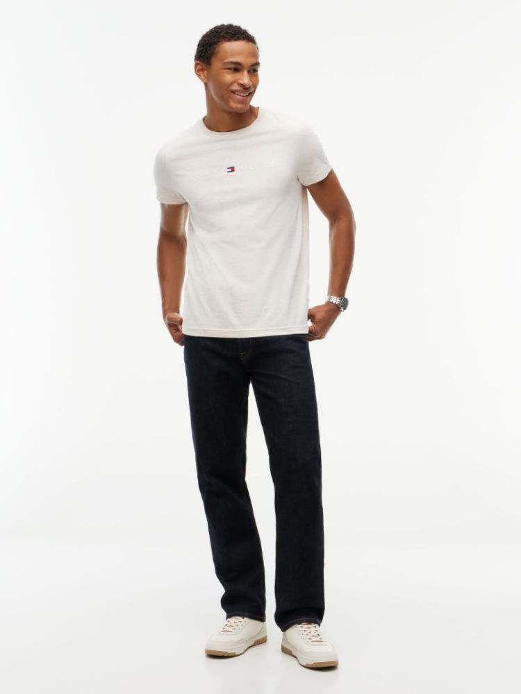 H TOMMY LOGO T-SHIRT OF6 HEATHERED O