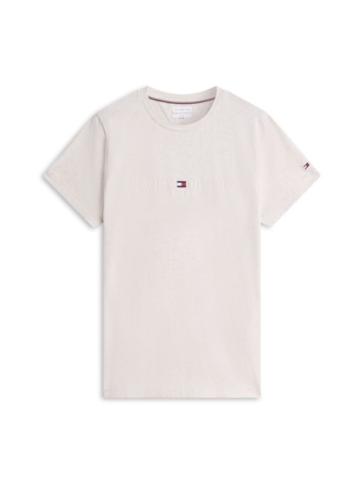 H TOMMY LOGO T-SHIRT OF6 HEATHERED O