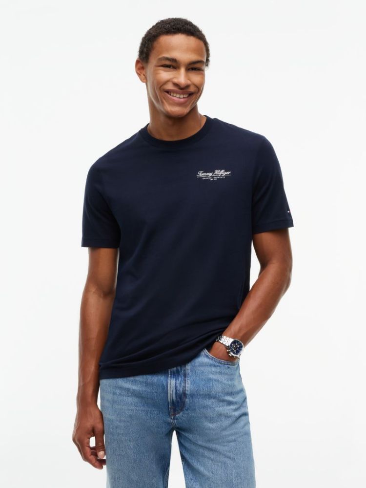 H BRAND LOVE SMALL SCRIPT T-SH DW5 NAVY BLUE