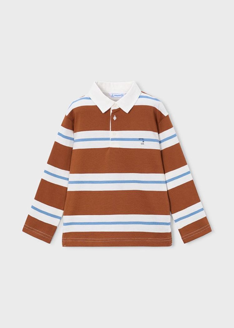 Long sleeve polo 85 Brick red